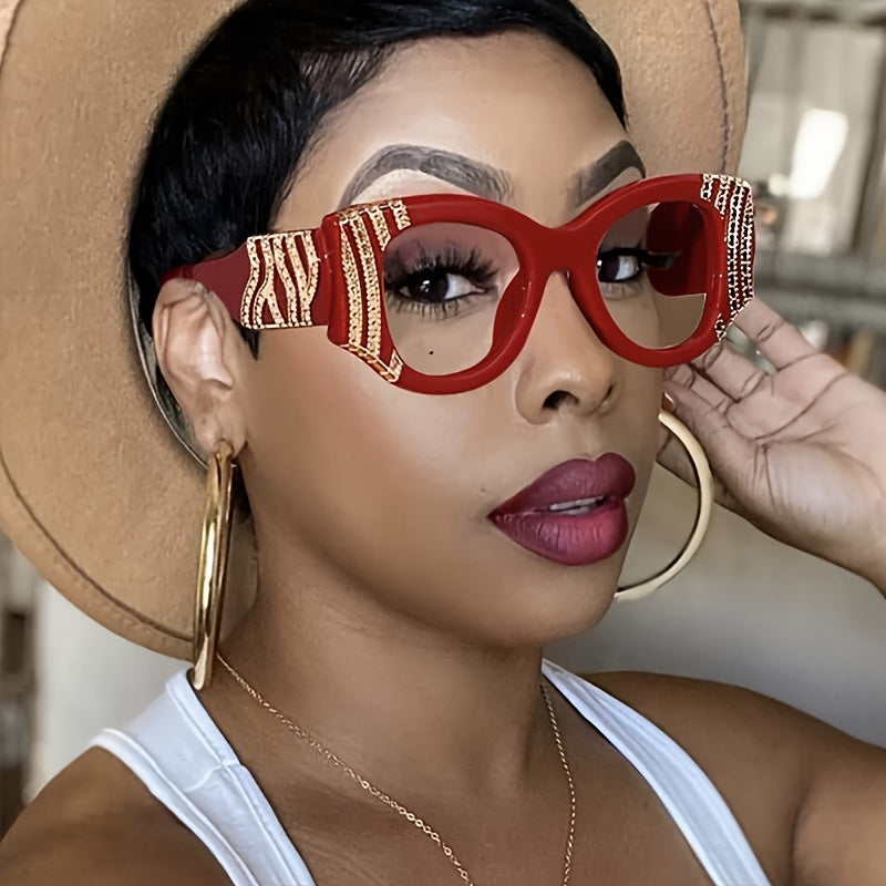 High-value Trendy Jinli Decorated Sunglasses Internet Celebrity Fashion Trend High-end Concave Shape Photo Sunscreen Sunglasses Ins
